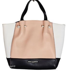 Karl Lagerfeld Color Block Shoulder Bag/Crossbody Pearl Accents